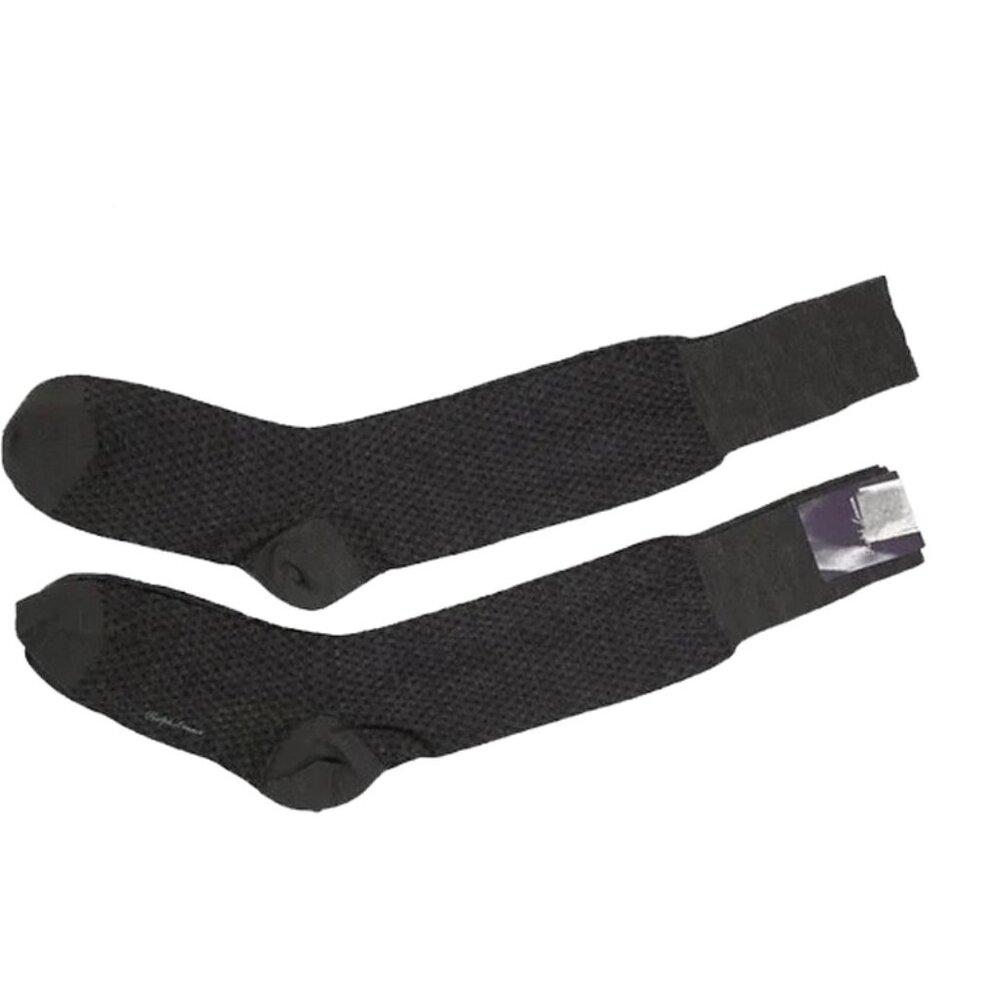New! Lot of 2 Pair Ralph Lauren Purple Label Socks! Gray  Wool Blend  Long ITALY